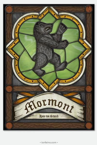 Game of Thrones "House Mormont" - Stained Glass window cling picture