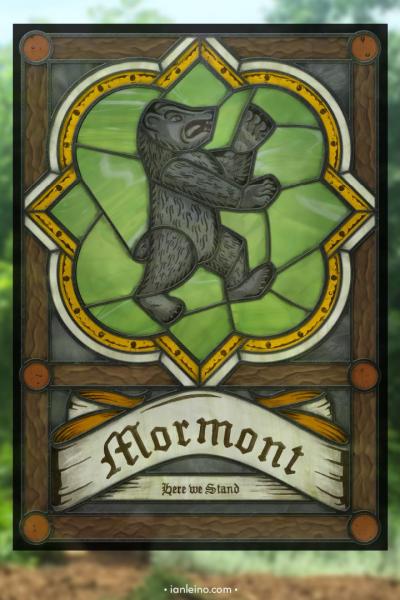 Game of Thrones "House Mormont" - Stained Glass window cling picture