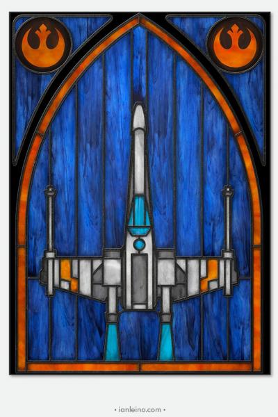 Star Wars “X-Wing” - Stained Glass window cling