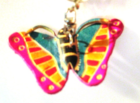 Leather Butterfly C Key Ring - 220-KC4702c picture