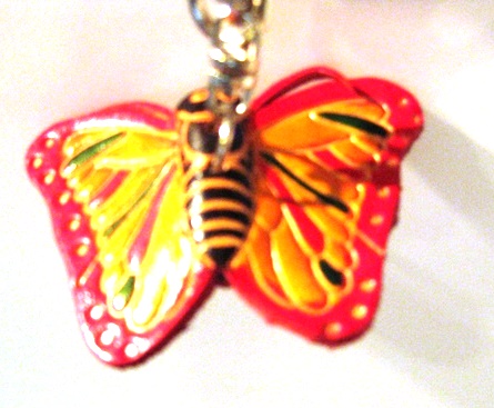 Leather Butterfly B  Key Ring  - 220-KC4702b