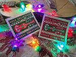 Mele Kalikimaka Ugly Sweater Stickers | Christmas Holiday Gifts for Hawaii and Ukulele Lovers