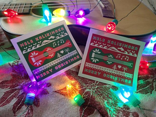 Mele Kalikimaka Ugly Sweater Stickers | Christmas Holiday Gifts for Hawaii and Ukulele Lovers picture