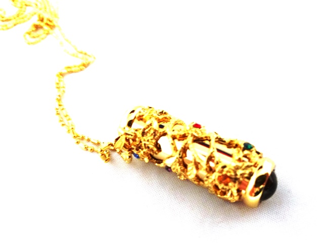 Gold Filgree Teleidoscope Necklace - GI8058TG picture