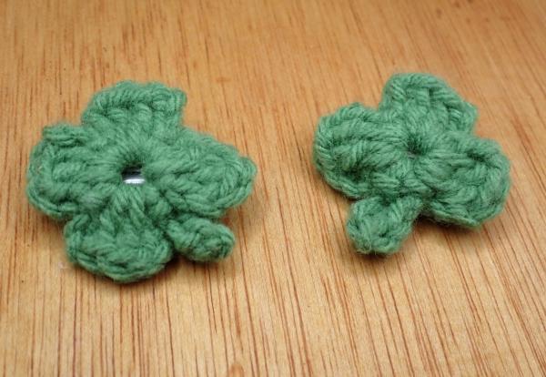 Crocheted Shamrock and Clover St. Patrick's Day Pin and Hair Clips picture