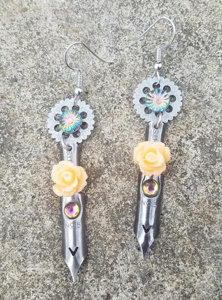 Cogs, Nib and Rosette Earrings picture