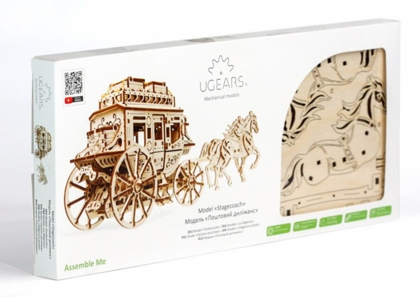 UGears Wooden Mechanical Stagecoach Kit - KD502288 picture