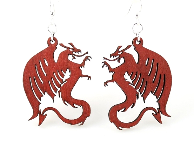 GT earrings - Dragon, CR - 520-1296CR