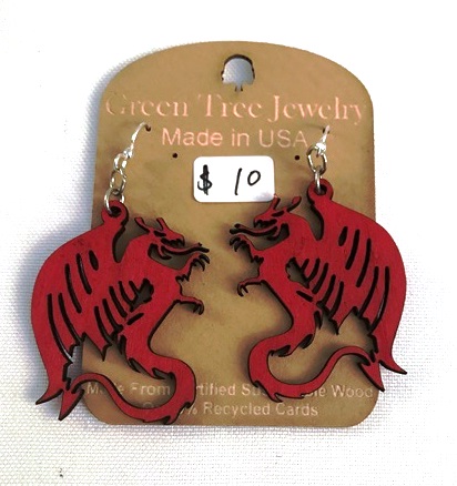 GT earrings - Dragon, CR - 520-1296CR picture