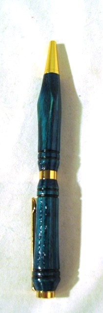 Wood Turned Pen, green - Duxbury - 200-1002