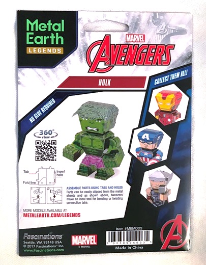 Metal Earth Legends - Marvel Avengers, Hulk - 32309050035 picture