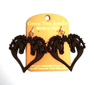 GT earrings - Horse Hearts, BR - 520-1059br picture