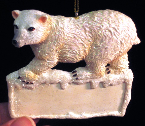 Polar Bear w/ Name Plate Orn. - 807962000365