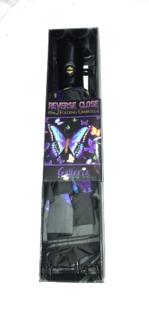 Reverse Compact Umbrella - Moonlight Butterflies - 280-33021RC picture