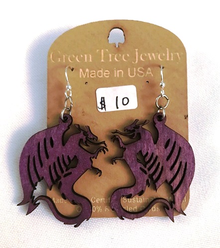 GT earrings - Dragon, P - 520-1296P