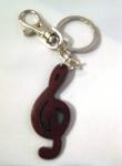 Leather Treble Clef Key Ring - 220-KC4005