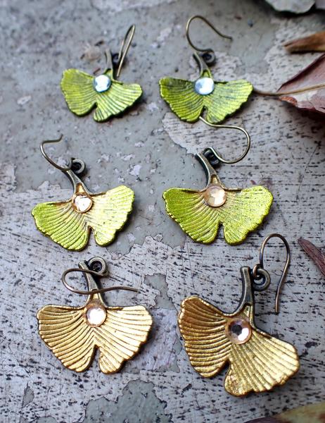 Ginkgo Leaf Gem Earrings picture