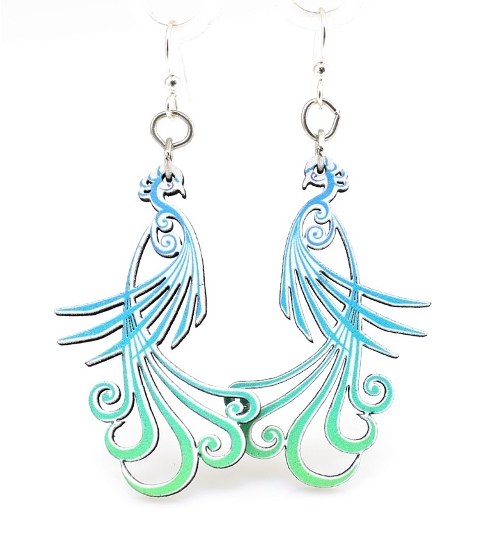 GT earrings - Flowing Peacock - 520-1538