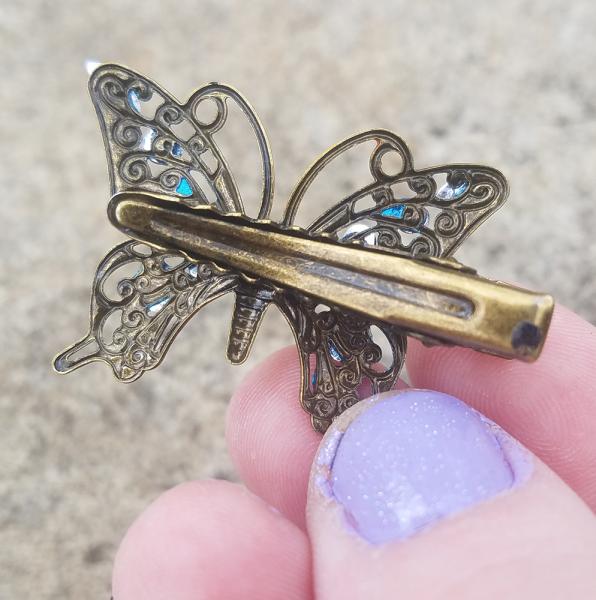 Purple Bejeweled Butterfly Hair Clip picture