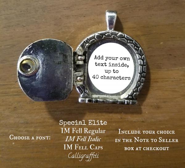 CUSTOMIZE YOUR OWN Fairy Door Locket Necklace - Choose base metal, colors, chain and inside text picture
