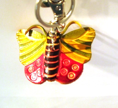 Leather Butterfly A  Key Ring - 220-KC4702a