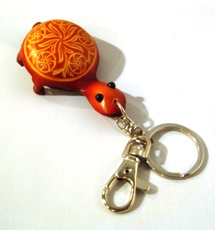 Leather Turtle Key Ring, brown - 220-KC440br