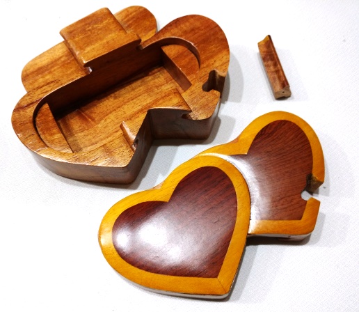 Double Heart Puzzle Box - Handcrafted - 811229010073 picture