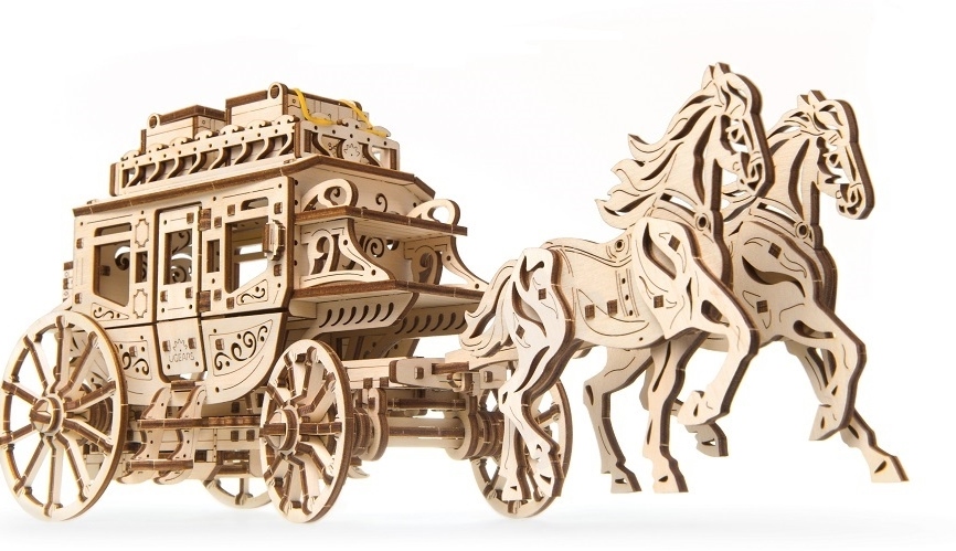 UGears Wooden Mechanical Stagecoach Kit - KD502288 picture