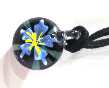 Blue Flower Pendant Necklace - 791832165981