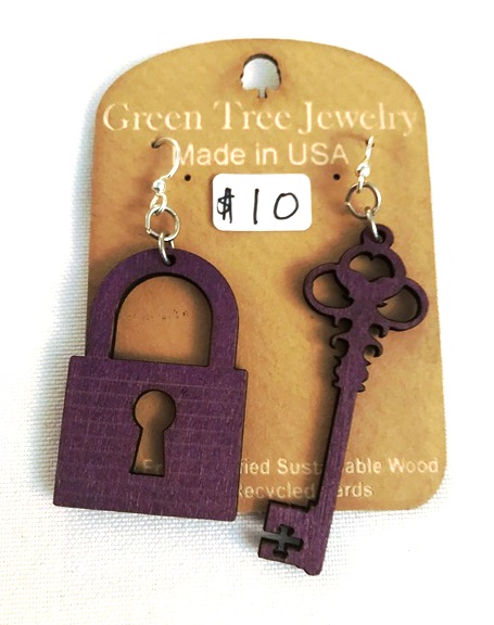 GT earrings - Lock & Key, P - 520-1356P