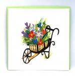 Quilling Card - Wheelbarrow Garden - Quill-BL1277