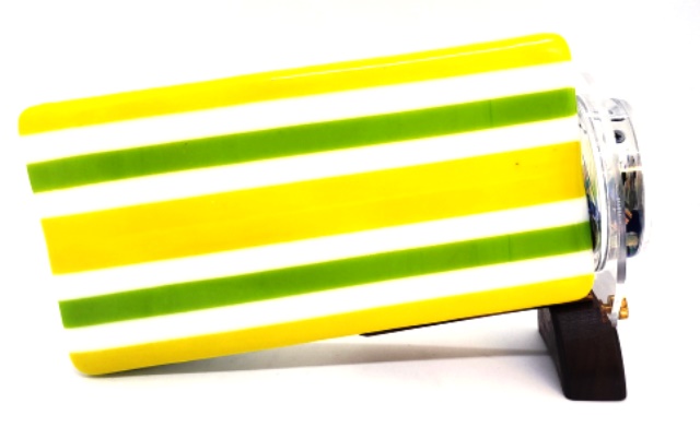 Green Yellow Stripe Fused Glass Kaleidoscope - Fisher - 100-5206