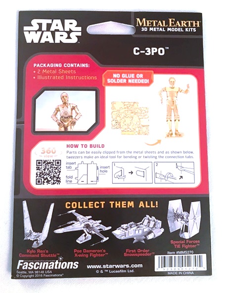 Metal Earth Star Wars - C3PO Gold - 32309012705 picture