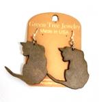 GT earrings - Cat sitting, gr - 520-1092gr