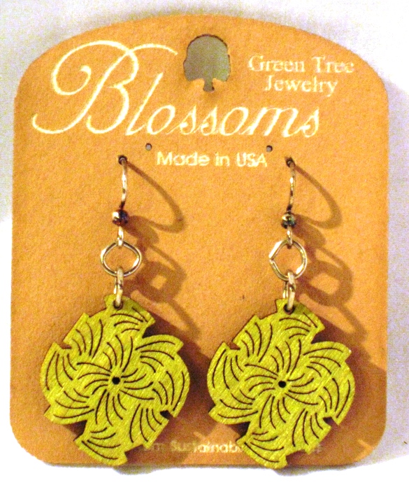 GT earrings - Swirl Blossoms, Lime - 520-0120B