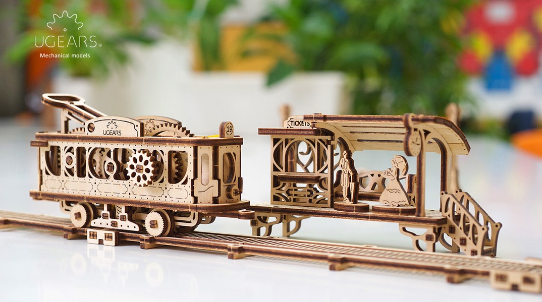 UGears Wooden Mechanical Tram Line Kit - KD502263 picture