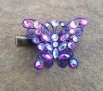 Purple Bejeweled Butterfly Hair Clip