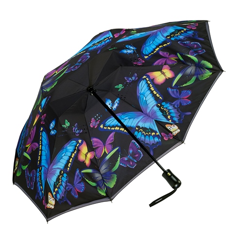 Reverse Compact Umbrella - Moonlight Butterflies - 280-33021RC picture
