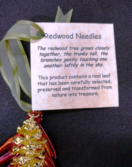 Iridescent Redwood Needles w/ gold Redwood Cone Ornament - 264-314I picture