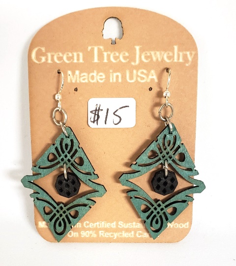 GT earrings - Tribal charm, teal - 520-1203te