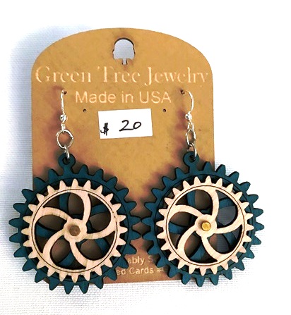 GT kinetic earrings - 2 Gears A, Blue - 520-5002A picture