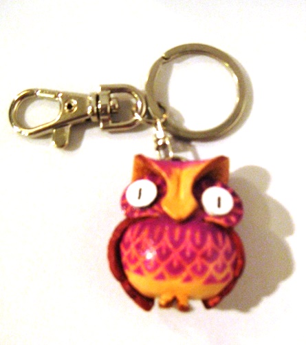 Leather Owl Key Ring, purple - 220-KC4090p picture