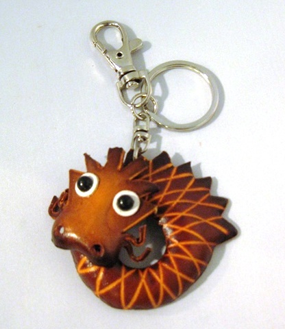 Leather Dragon Key Ring, brown - 220-KC4003B picture