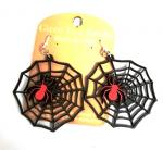 GT earrings - Red Spider on Black Web - 520-1277crbs