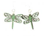 GT earrings - Dragonfly Blossoms, emerald - 520-0113A