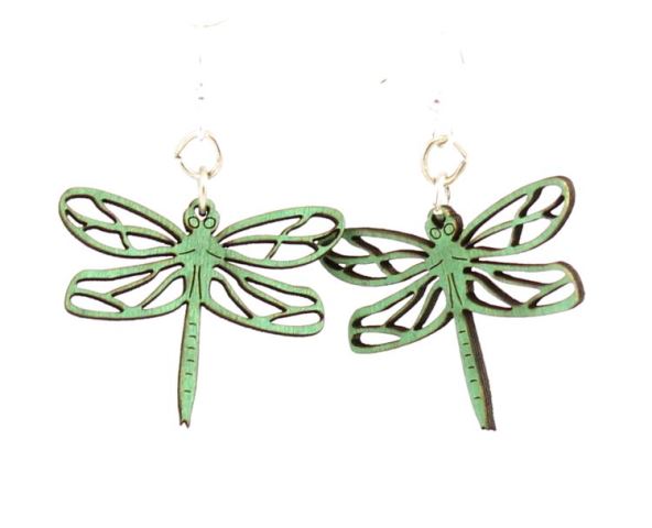 GT earrings - Dragonfly Blossoms, emerald - 520-0113A picture