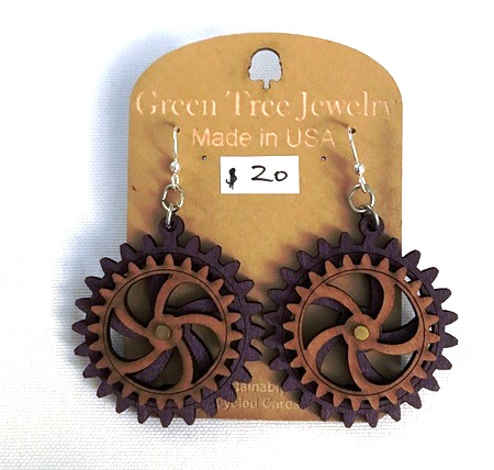 GT kinetic earrings - 2 Gears D, purple - 520-5002D picture