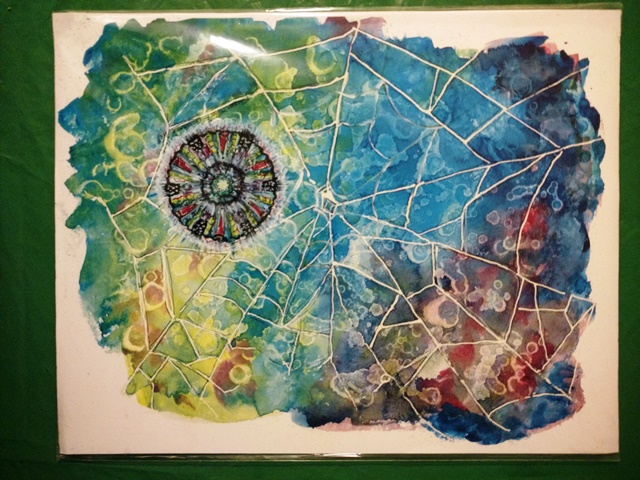 Ross - Kaleidoscopic Watercolor Print, spider web - 200-1103