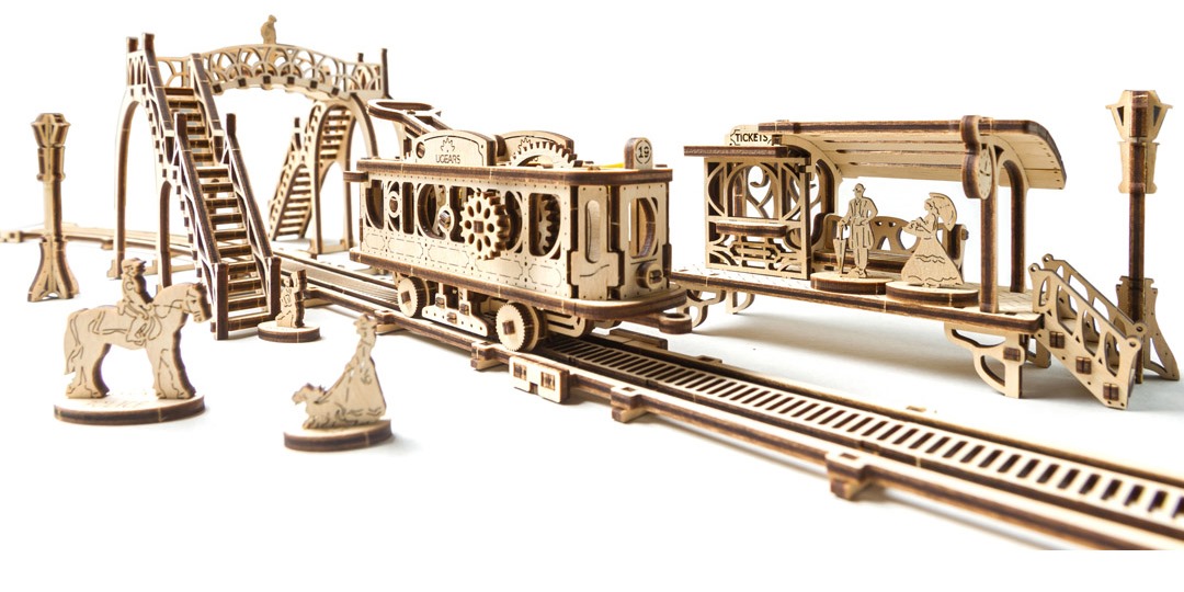 UGears Wooden Mechanical Tram Line Kit - KD502263 picture