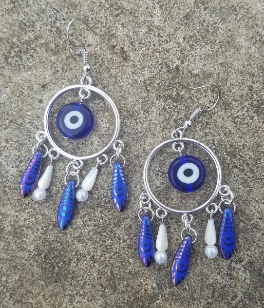 Blue Evil Eye Earrings